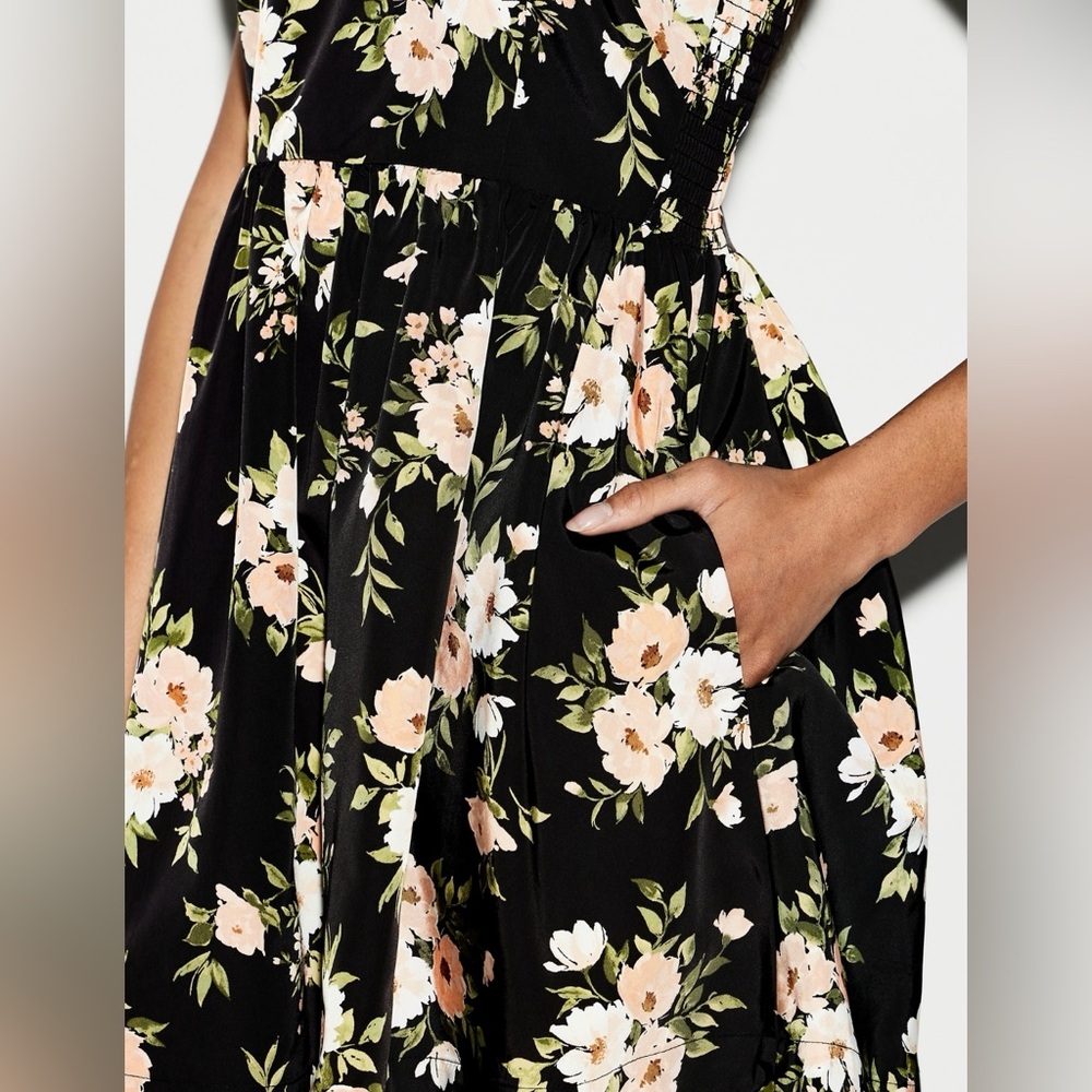 🆕 RESERVED EB The Occasion by Old Navy Women's Fit & Flare Taffeta Mini Dress M - Picture 4 of 15